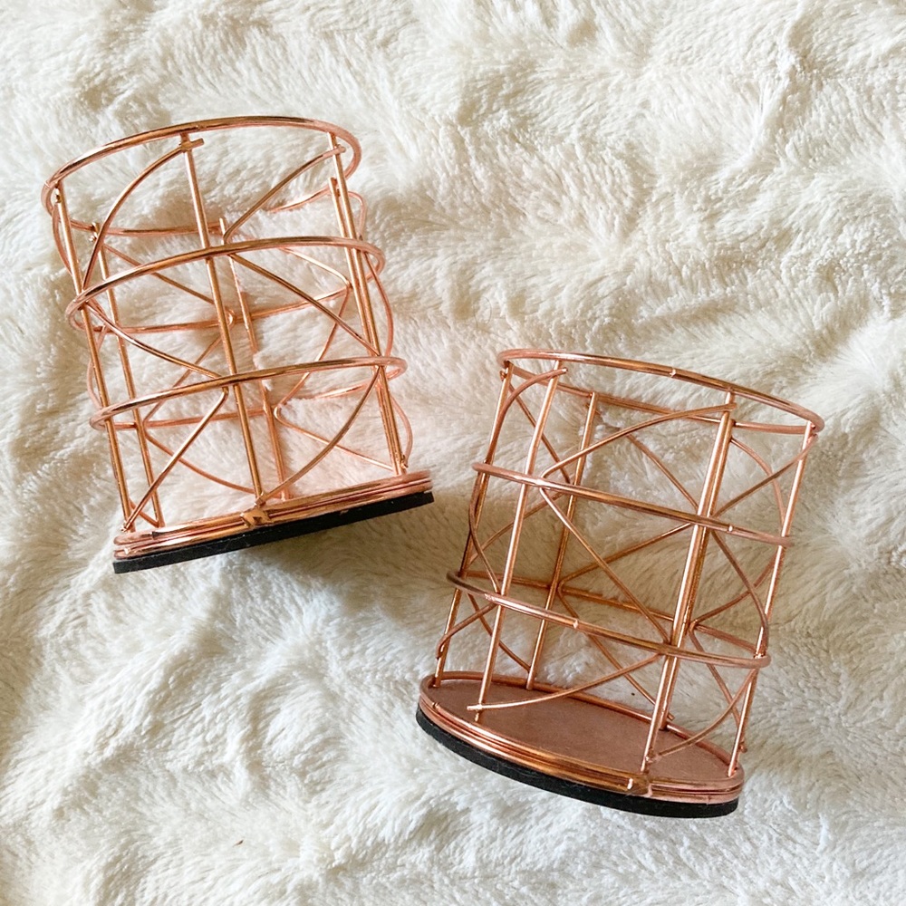 Rose gold makeup brush/pencil/pen organizers